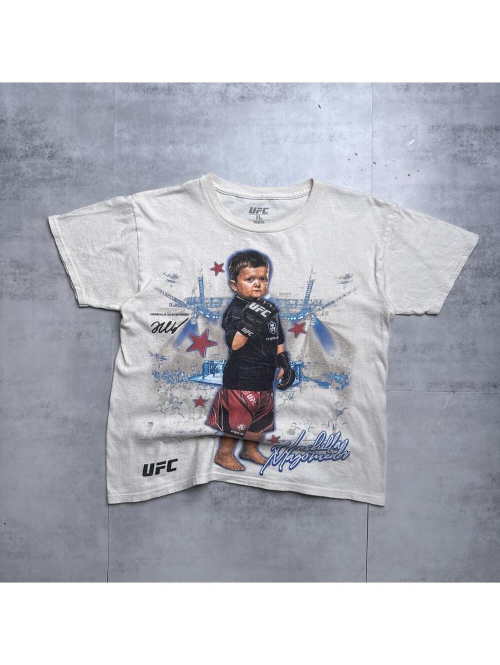 Y2K Hashbulla UFC White Wrestling Kids Large T shirt